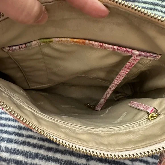 Brahmin Pink and Yellow Textured Crossbody Bag - Picture 11 of 13